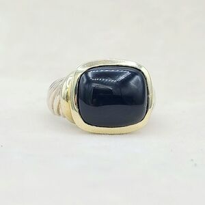 David Yurman Large Noblesse Ring With Black Onyx And Gold